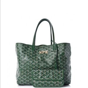 Goyard Authentic Goyardine Canvas St. Louis PM Green